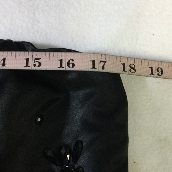 LULU'S XL Glamorous Stunner Black Satin Beaded Strapless Mini Dress NEW B132 - Picture 5 of 8